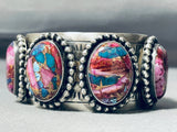 Native American Unique Purple Stone Navajo Sterling Silver Bracelet Cuff-Nativo Arts