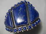 One Of The Bets Native American Navajo Lapis Sterling Silver Bracelet-Nativo Arts