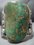 172 Grams Huge Vintage Natural Green Turquoise Sterling Silver Native American Jewelry Navajo Bracelet-Nativo Arts