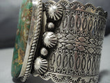 172 Grams Huge Vintage Natural Green Turquoise Sterling Silver Native American Jewelry Navajo Bracelet-Nativo Arts