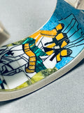 Native American Very Important Internal External Inlay Turquoise Sterling Silver Bracelet-Nativo Arts