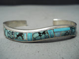 James Lee Navajo Turquoise And Opal Sterling Silver Bracelet Native American-Nativo Arts