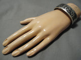 Important Pascal Kuwanhongea Native American Hopi Vintage Sterling Silver Bracelet Old-Nativo Arts