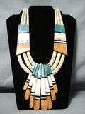 Xxl Native American Green Turquoise Inlay Necklace-Nativo Arts