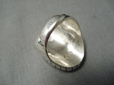 Very Rare!! White Turquoise Navajo Sterling Silver Native American Ring-Nativo Arts