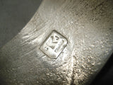 Incredibly Heavy Native American Sterling Silver Geomtric Bracelet-Nativo Arts