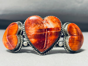 The Most Unique Vintage Native American Taos Shell Heart Sterling Silver Bracelet-Nativo Arts