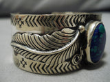 Stunning Vintage Navajo Wide Azurite Sterling Silver Native American Bracelet-Nativo Arts