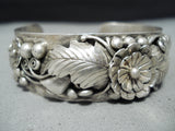 Mort Johnson Signed Navajo Native American Sterling Silver Bracelet-Nativo Arts