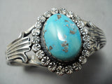 Amazing Vintage Native American Navajo Sleeping Beauty Turquoise Sterling Silver Bracelet-Nativo Arts