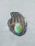 Noteworthy Vintage Native American Navajo Royston Turquoise Sterling Silver Ring Signed-Nativo Arts