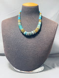 Native American 86 Grams Vintage Santo Domingo Royston Turquoise Sterling Silver Necklace-Nativo Arts