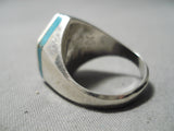 Important Zuni Native American Heavy Thick Sterling Silver Ring-Nativo Arts