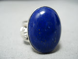 Impressive Navajo Lapis Sterling Silver Ring Native American-Nativo Arts