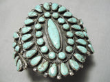 Museum Vintage Native American Navajo Carico Lake Turquoise Sterling Silver Bracelet-Nativo Arts