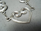 Sweet Navajo Sterling Silver Swirling Heart Necklace Native American-Nativo Arts