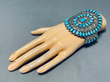Authentic Vmb Vintage Native American Navajo Turquoise Sterling Silver Bracelet Old-Nativo Arts