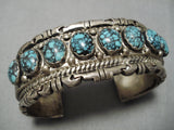 One Finest Vintage Native American Navajo Spiderweb Turquoise Sterling Silver Bracelet Old-Nativo Arts