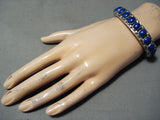 Native American Heavy Orville Tsinnie Lapis Sterling Silver Bracelet Cuff Old-Nativo Arts