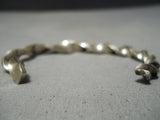 So Thick!! Hand Twisted Vintage Native American Navajo Authentic Sterling Silver Bracelet Old-Nativo Arts