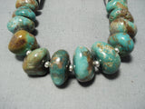 Native American Tony Aguilar Sr Vintage Turquoise Sterling Silver Santo Domingo Necklace-Nativo Arts