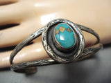 Wonderful Vintage Native American Navajo Damale Turquoise Sterling Silver Bracelet Old-Nativo Arts