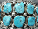 Huge Chunky Nugget Turquoise Vintage Native American Navajo Sterling Silver Bracelet-Nativo Arts