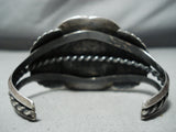 One Of The Best Vintage Native American Navajo Damale Turquoise Sterling Silver Leaf Bracelet-Nativo Arts