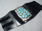 One Of The Best Vintage Native American Navajo Natural Turquoise Sterling Silver Ketoh Bracelet-Nativo Arts