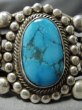 Important Vintage Native American Navajo Ricky Martinez Turquoise Sterling Silver Bracelet Cuff-Nativo Arts