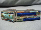 Native American Important Vintage Santo Domingo Turquoise Inlay Sterling Silver Bracelet-Nativo Arts