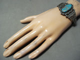 Earlier Vintage Native American Navajo #8 Turquoise Sterling Silver Bracelet-Nativo Arts