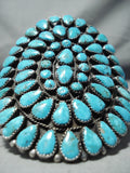 Biggest Best Vintage Native American Navajo Carico Lake Turquoise Sterling Silver Bracelet-Nativo Arts