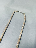 Native American Fabulous Vintage Santo Domingo Brown Shell Heishi Sterling Silver Necklace-Nativo Arts