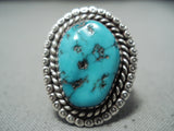 Special Vintage Native American Navajo Sleeping Beauty Turquoise Sterling Silver Ring-Nativo Arts