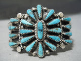 Sungursting Turquoise Vintage Native American Navajo Sterling Silver Bracelet Cuff-Nativo Arts