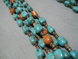 Asoutnding Vintage Native American Navajo Turquoise Sterling Silver Heishi Necklace-Nativo Arts
