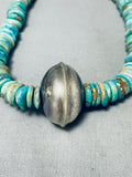 Eye Catching Native American Navajo Royston Turquoise Sterling Silver Necklace-Nativo Arts