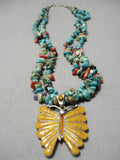 Incredible Vintage Native American Navajo Royston Turquoise Shell Sterling Silver Necklace-Nativo Arts