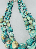 Chunks Of Green Turquoise Native American Navajo Sterling Silver Necklace-Nativo Arts