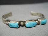 Incredible Vintage Native American Navajo Turquoise Sterling Silver Bracelet Old-Nativo Arts