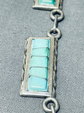 One Of The Best Vintage Native American Zuni Turquoise Sterling Silver Channel Necklace-Nativo Arts