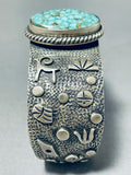 Important Smithsonian Vintage Native American Navajo Spiderwb Turquoise Sterling Silver Bracelet-Nativo Arts