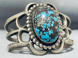 Bisbee Turquoise One of Best Vintage Navajo Sterling Silver Bracelet-Nativo Arts