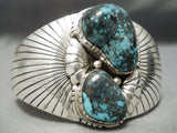Important Last Chance Turquoise Vintage Native American Navajo Sterling Silver Bracelet-Nativo Arts