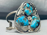 Tripe Nugget Vintage Native American Navajo Sterling Silver Leaf Bracelet Old-Nativo Arts