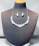 Important Vintage Native American Navajo Pete Sierra Opal Sterling Silver Necklace-Nativo Arts
