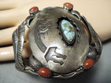 Important Oscar Alexius (d.) Vintage Native American Navajo Turquoise Sterling Silver Bracelet-Nativo Arts