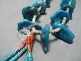 Early 1900's Vintage Native American Navajo Turquoise Nugget Heishi Jacla Necklace-Nativo Arts