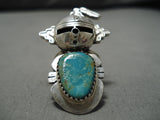 Detailed!! Native American Navajo Kachina Royston Turquoise Sterling Silver Ring-Nativo Arts